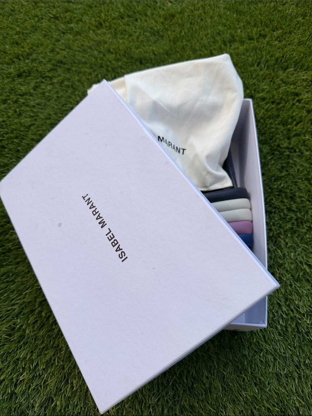 Isabel Marant size 37 Navy Slide Sandals with Blue, Pink and White Straps - Picture 11 of 14